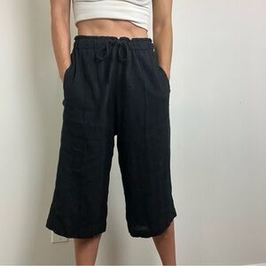 at dawn. oahu hawaii black gauzy cotton wide leg capri size medium